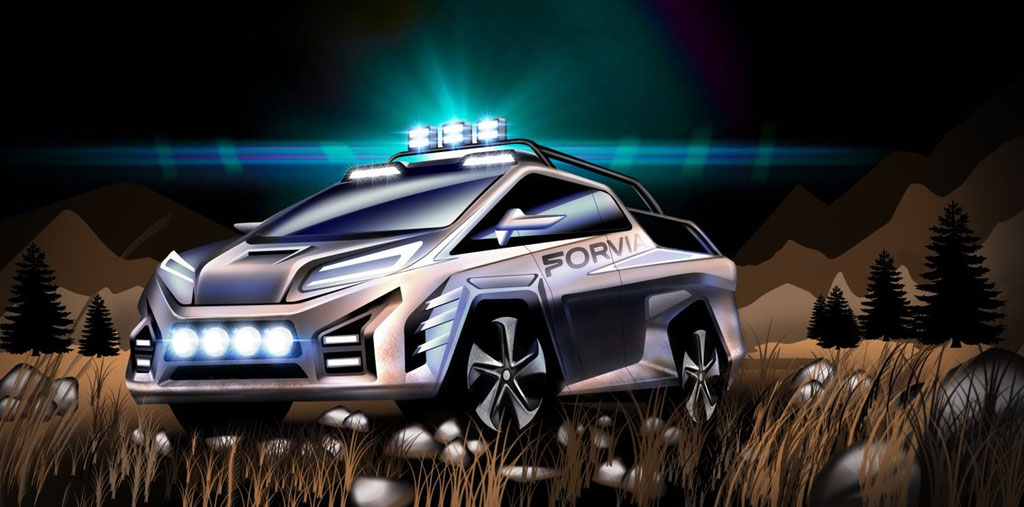 A car with lights on top of it

Description automatically generated